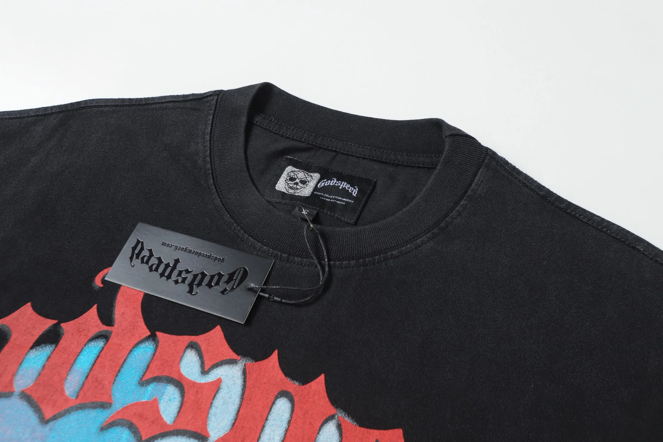 6079# Black｜ Godspeed Retro T（ ） （fabric）：32 Sizes（size）：S-M-L-XL （colour）： Black 👉 👉