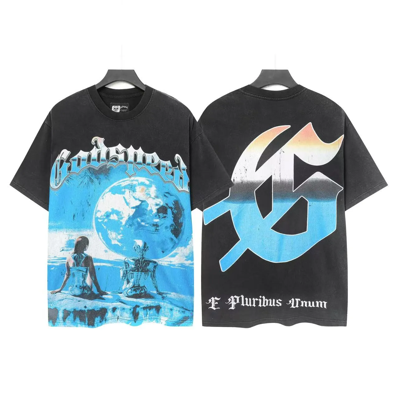 6015# Black/ ｜ Godspeed Retro T（ ） （fabric）：32 Sizes（size）：S-M-L-XL （colour）： Black/ 👉 👉 👉