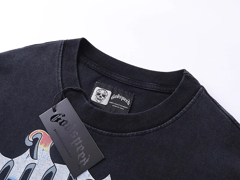 6015# Black/ ｜ Godspeed Retro T（ ） （fabric）：32 Sizes（size）：S-M-L-XL （colour）： Black/ 👉 👉 👉