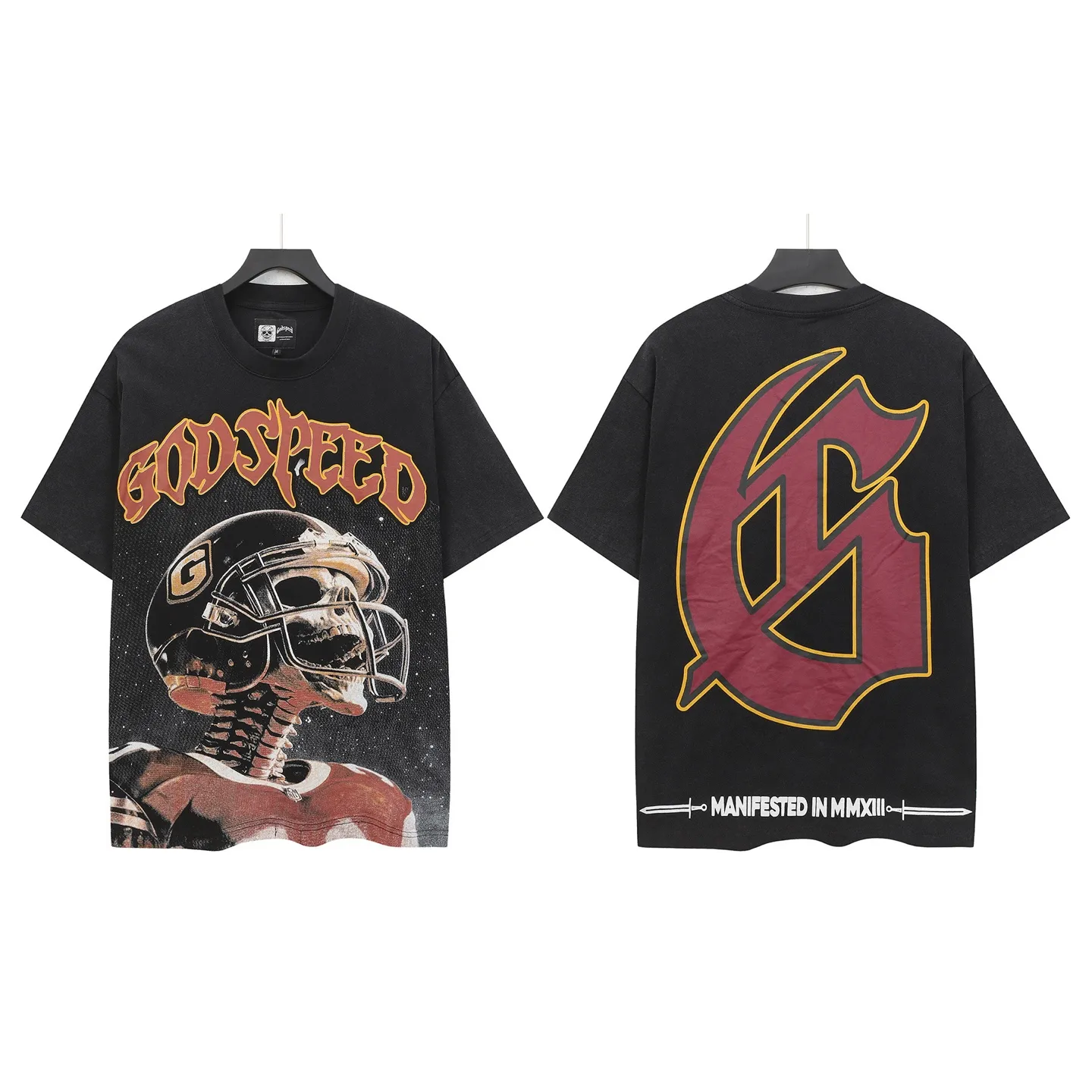 6123# Black I In Stock （ ） Godspeed Retro T（ ） （fabric）：32 Sizes（size）：S-M-L-XL （colour）： Black