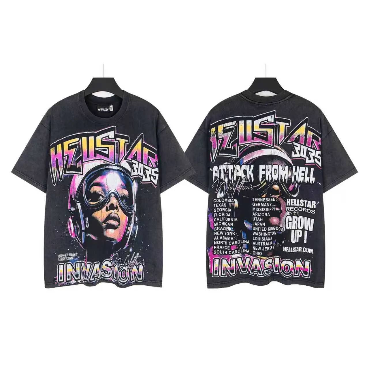 # Black ｜ In Stock Hellstar T （fabric):32 Sizes（size）：S-M L X L （colour）： Black