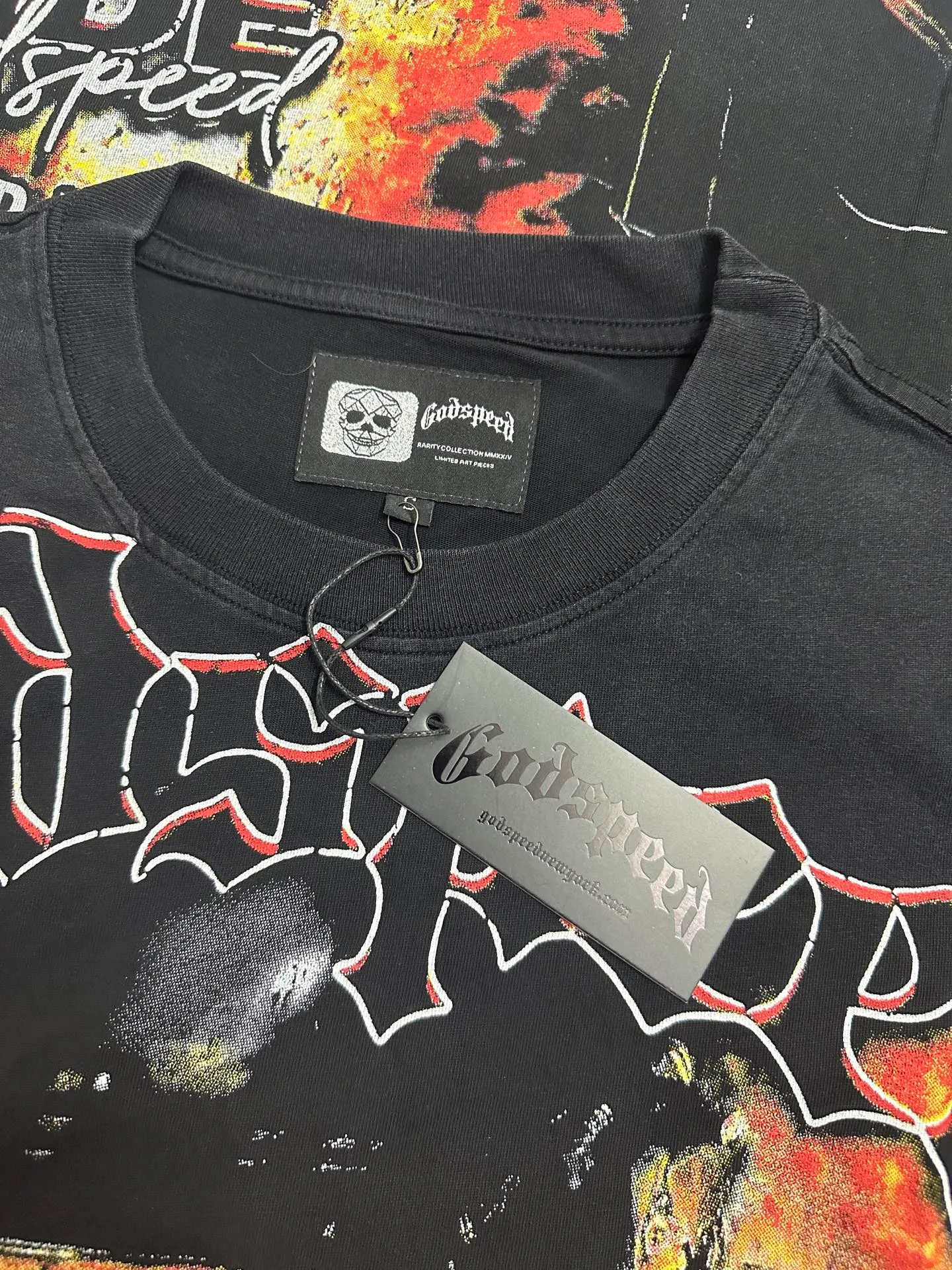 6316# Black ｜ Godspeed Retro T（ ） （fabric）：32 Sizes（size）：S-M-L-XL （colour）： Black