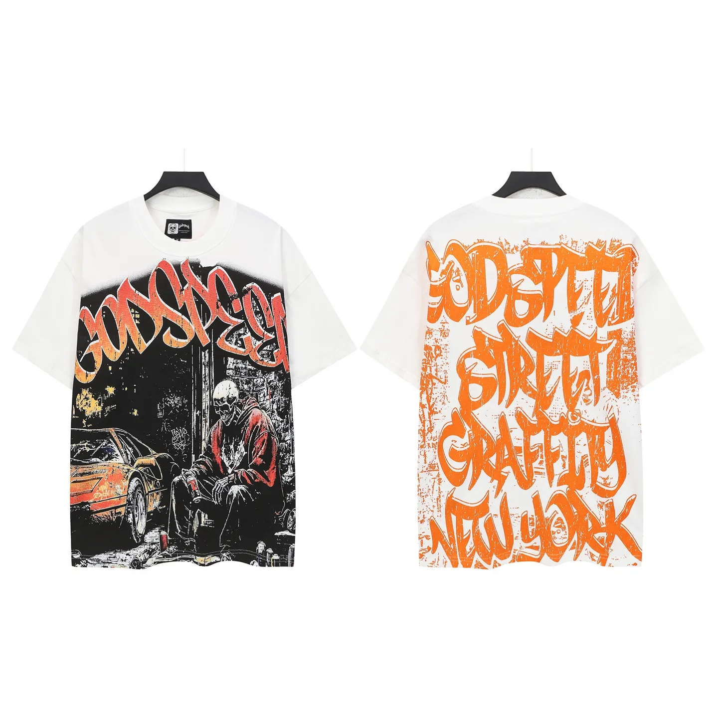 5147# White I Godspeed Retro T（ ） （fabric）：32 Sizes（size）：S-M-L-XL （colour）：White