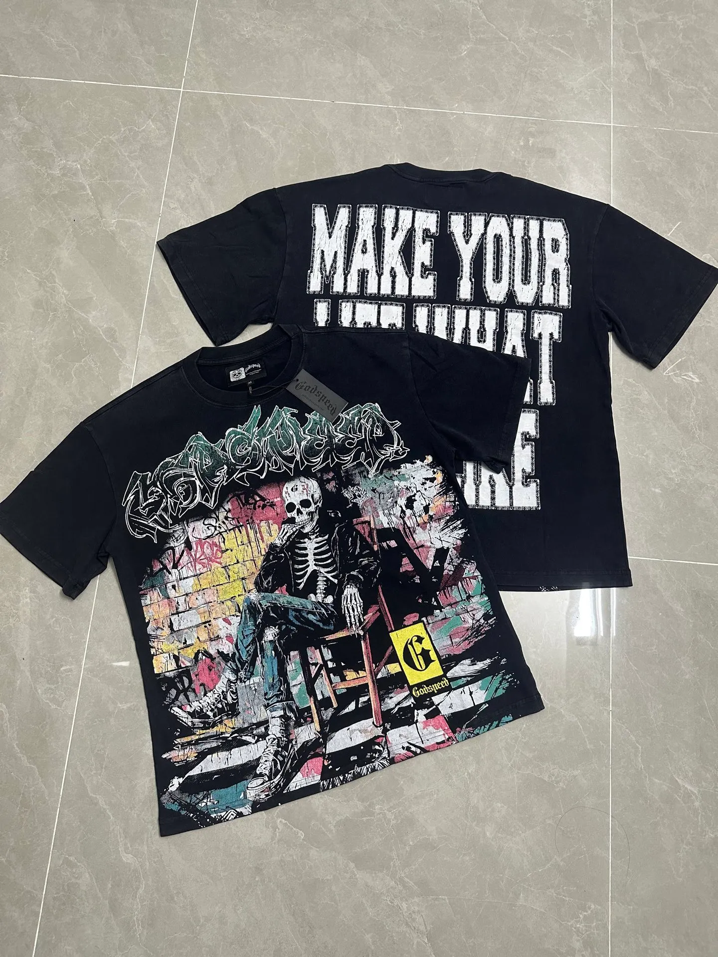 6132# Black I In Stock （ ）-New Arrival Godspeed Retro T（ ） （fabric）：32 Sizes（size）：S-M-L-XL （colour）： Black