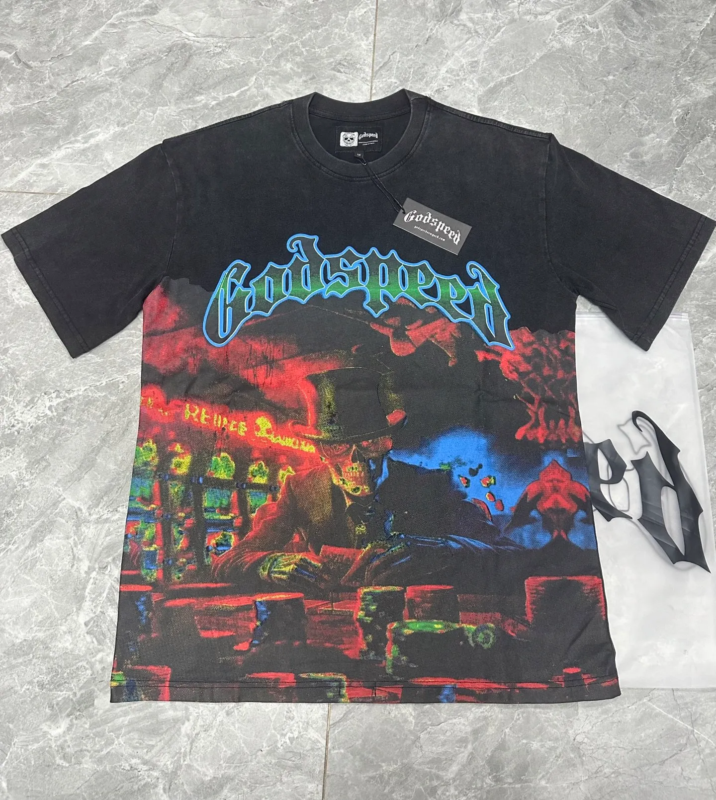 6060# ｜ Godspeed Retro T（ ） （fabric）：32 Sizes（size）：S-M-L-XL （colour）： Black