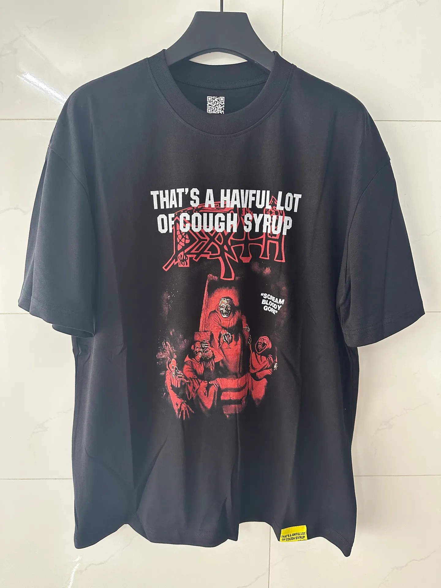 2217## Black （ ）｜ THAT'S A AWFUL LOT OF COUGH SYRUP In Stock T （fabric):32 Sizes（size）：S-M L X L （colour）： Black