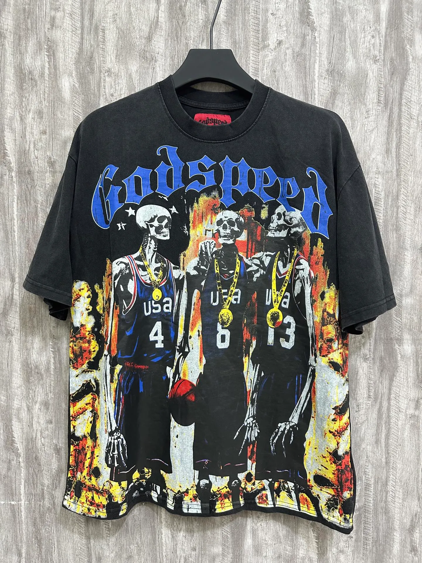 6020# Black｜ Godspeed Retro T（ ） （fabric）：32 Sizes（size）：S-M-L-XL （colour）： Black 👉