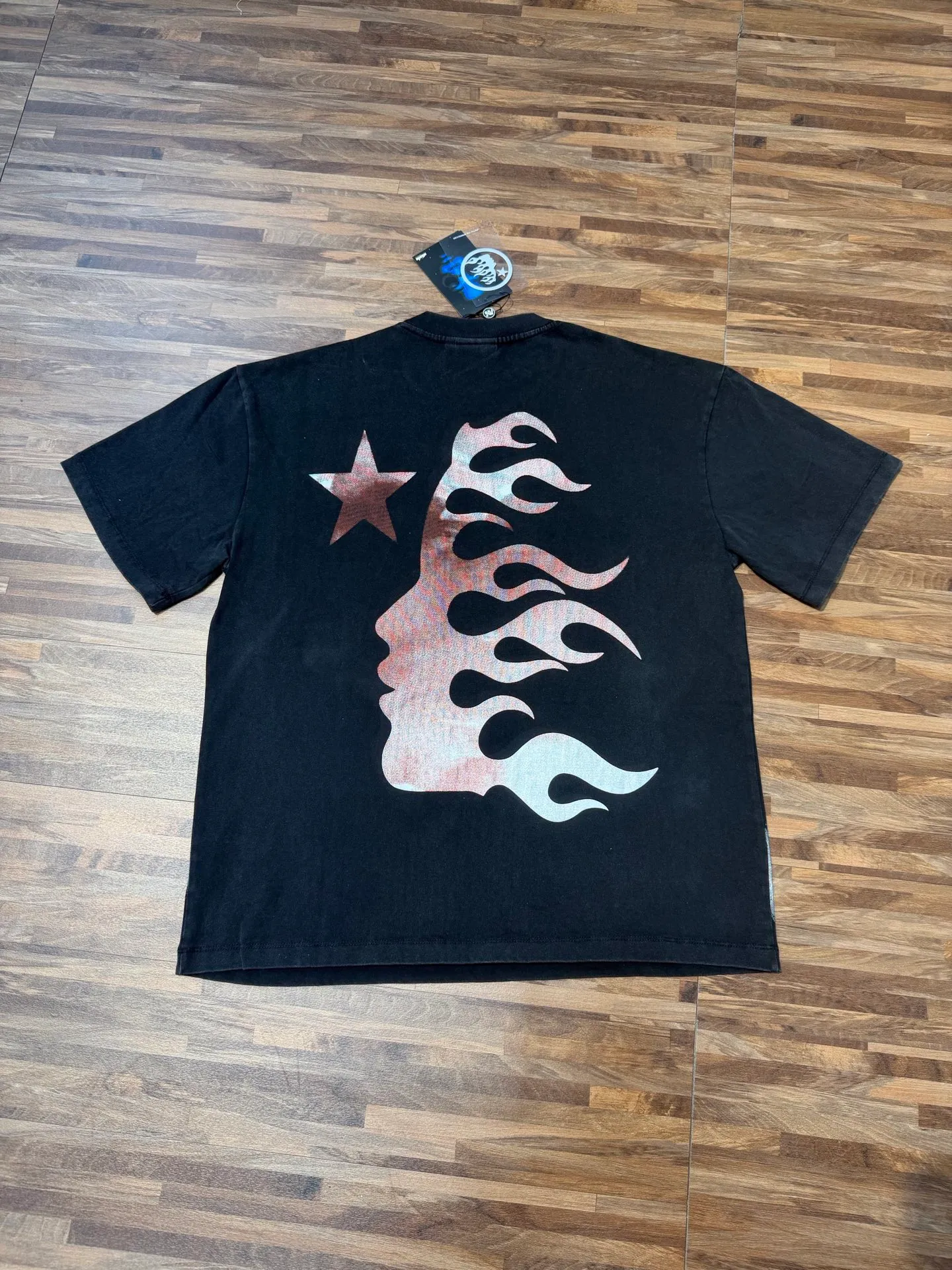 # Black｜ In Stock （Retro） Hellstar T （fabric):32 Sizes（size）：S-M L X L （colour）： Black