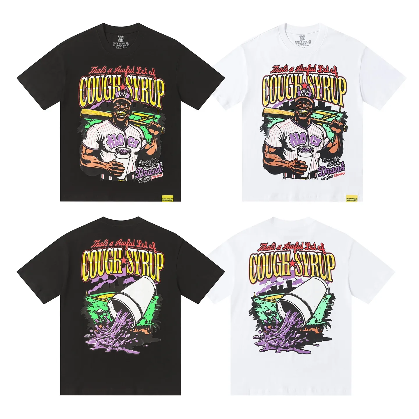 #White/Black I THAT'S A AWFUL LOT OF COUGH SYRUP In Stock T （fabric):32 Sizes（size）：S-M L X L （colour）：White、Black