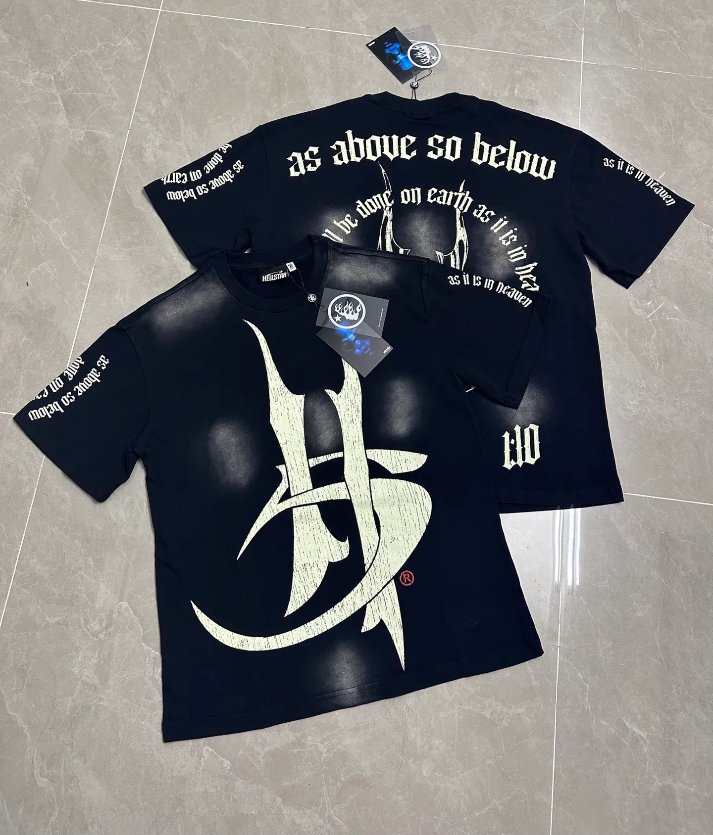 # Black ｜ Hellstar T （fabric):32 Sizes（size）：S-M L X L （colour）： Black（ ）