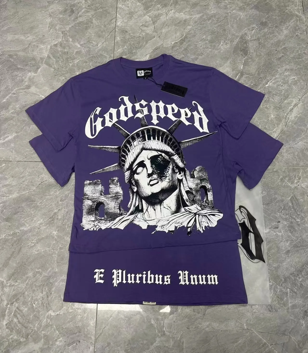 5086# / ｜ Godspeed Retro T（ ） （fabric）32 Sizes（size）：S-M-L-XL （colour）： / Purple 👉