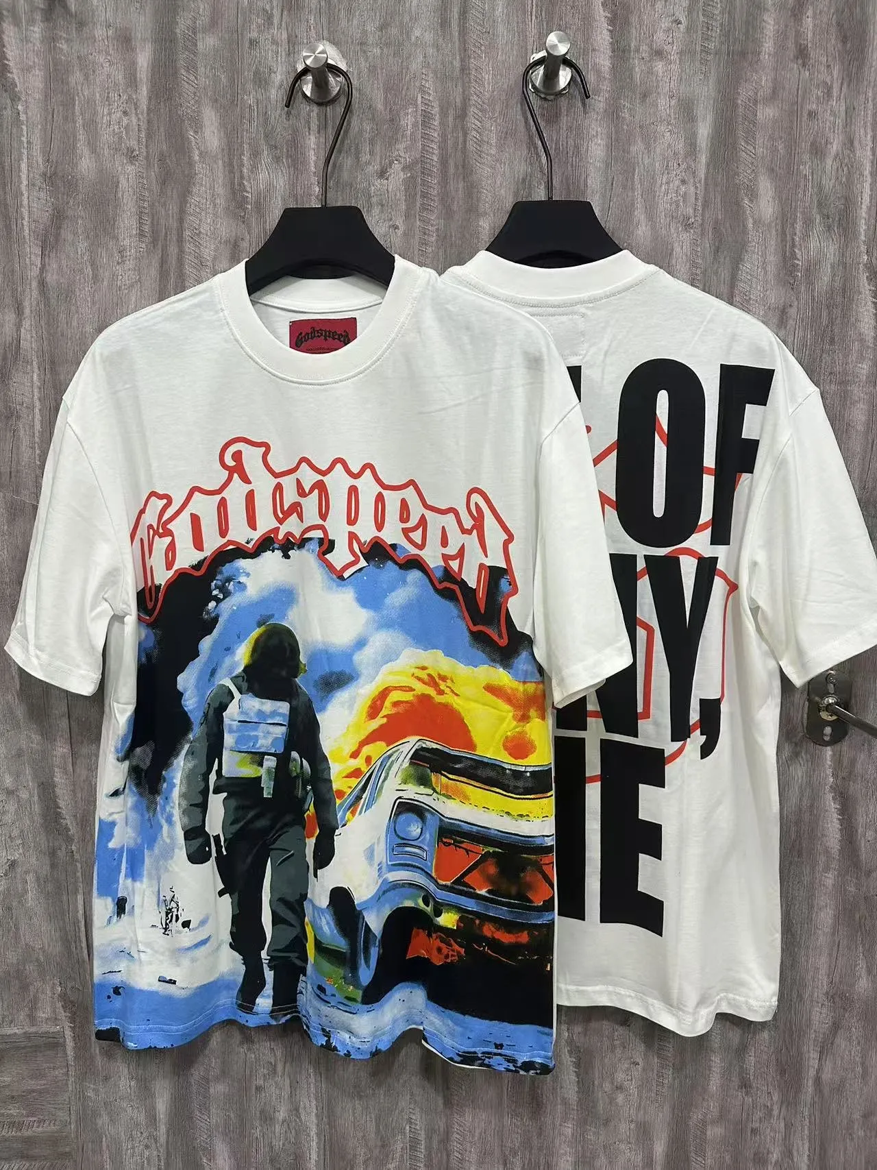 5028#White｜ Godspeed Retro T（ ） （fabric）：32 Sizes（size）：S-M-L-XL （colour）：White 👉