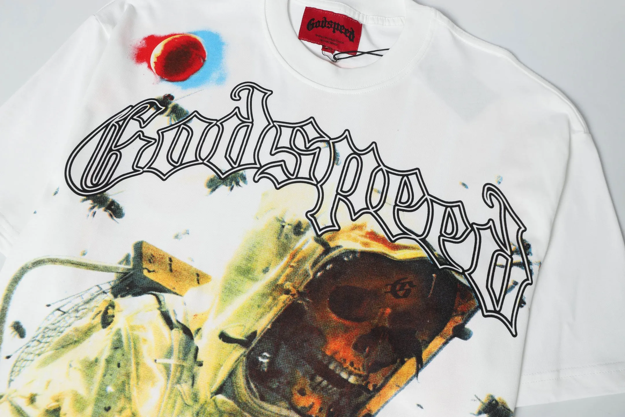 5070#White｜ Godspeed Retro T（ ） （fabric）：32 Sizes（size）：S-M-L-XL （colour）：White 👉 👉