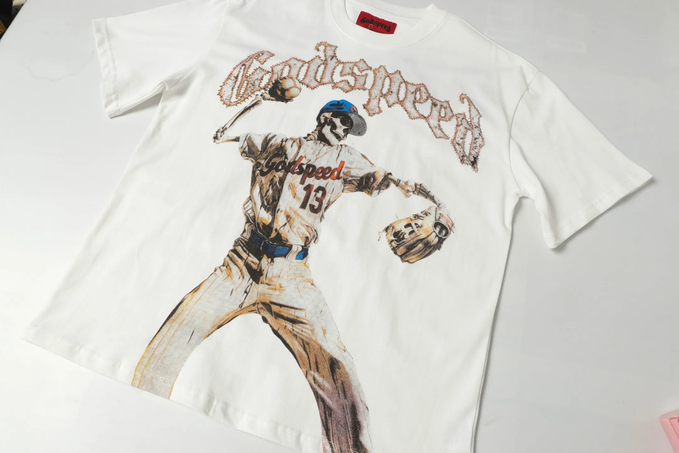 5013#White｜ ｜ Godspeed Retro T（ ） （fabric）：32 Sizes（size）：S-M-L-XL （colour）：White、 、