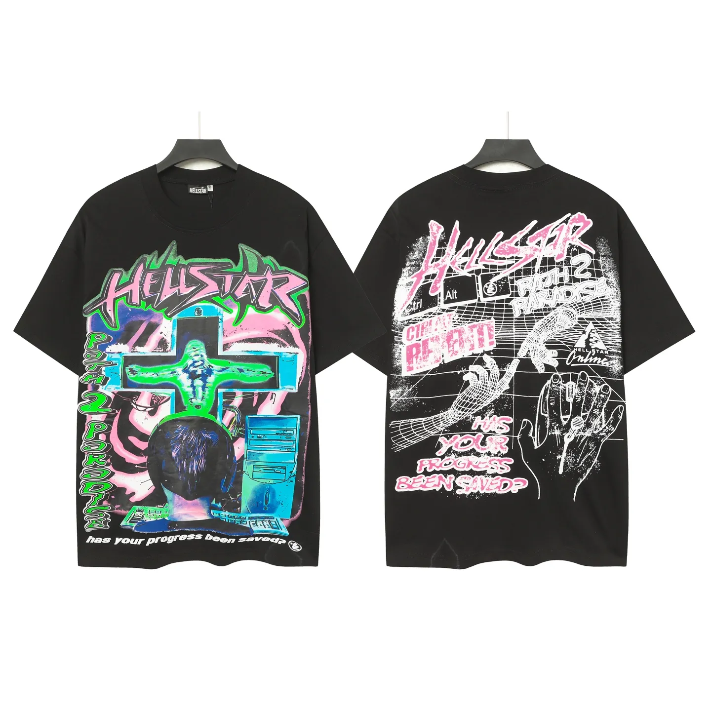 #White/Black ｜ In Stock Hellstar 、 T （fabric):32 Sizes（size）：S-M L X L （colour）：White、Black