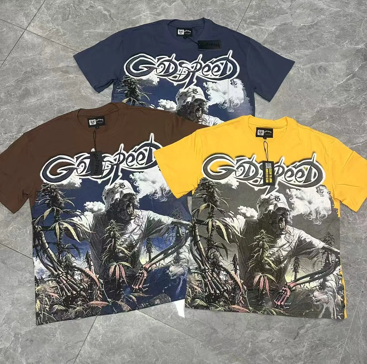 5100#Coffee Brown / / Yellow I Godspeed Retro T（ ） （fabric）32 Sizes（size）：S-M-L-XL （colour）：Coffee Brown / / Yellow 👉