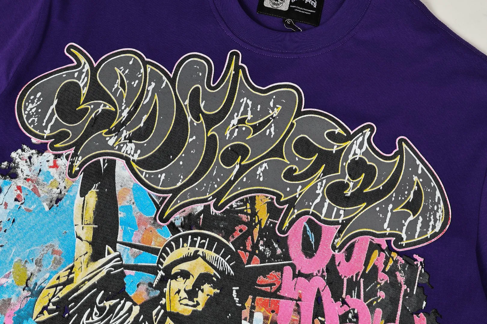 5160#Coffee Brown /Purple Godspeed Retro T（ ） （fabric）：32 Sizes（size）：S-M-L-XL （colour）：Coffee Brown /Purple 👉