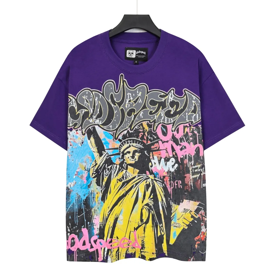 5160#Coffee Brown /Purple Godspeed Retro T（ ） （fabric）：32 Sizes（size）：S-M-L-XL （colour）：Coffee Brown /Purple 👉