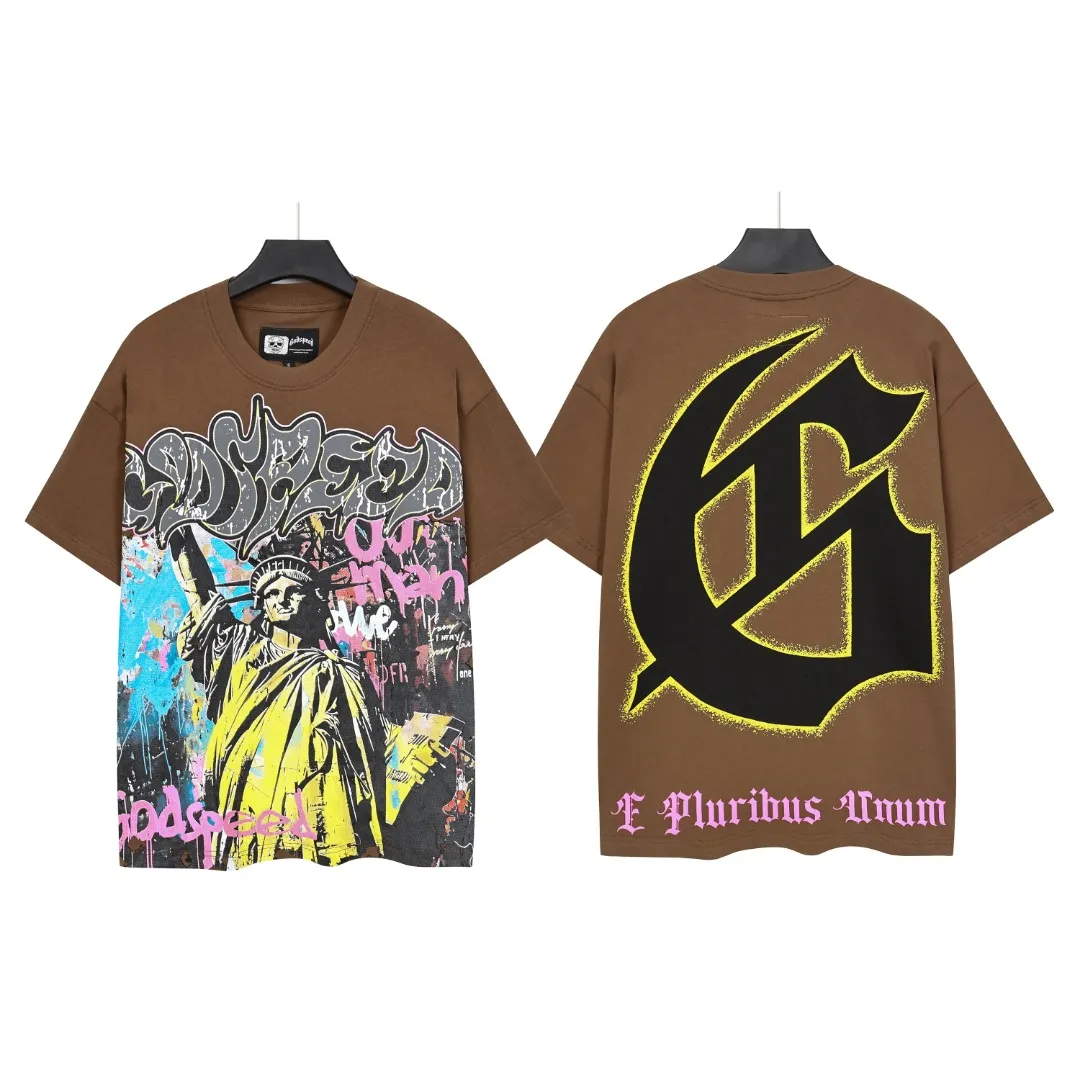 5160#Coffee Brown /Purple Godspeed Retro T（ ） （fabric）：32 Sizes（size）：S-M-L-XL （colour）：Coffee Brown /Purple 👉
