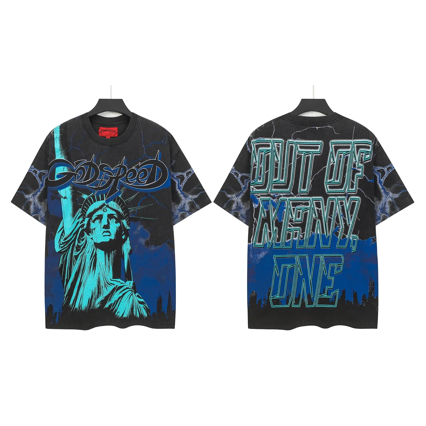 6301# Black- I In Stock （ ） Godspeed Retro T（ ） （fabric）：32 Sizes（size）：S-M-L-XL （colour）： Black
