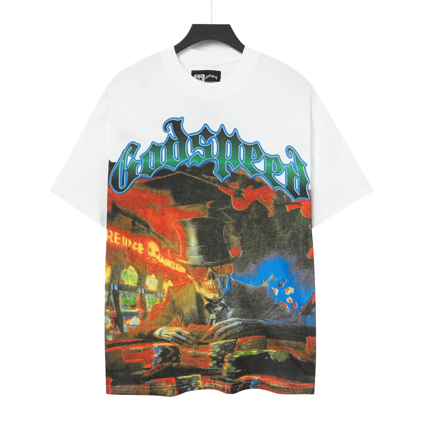 5060#White Godspeed Retro T（ ） （fabric）：32 Sizes（size）：S-M-L-XL （colour）：White