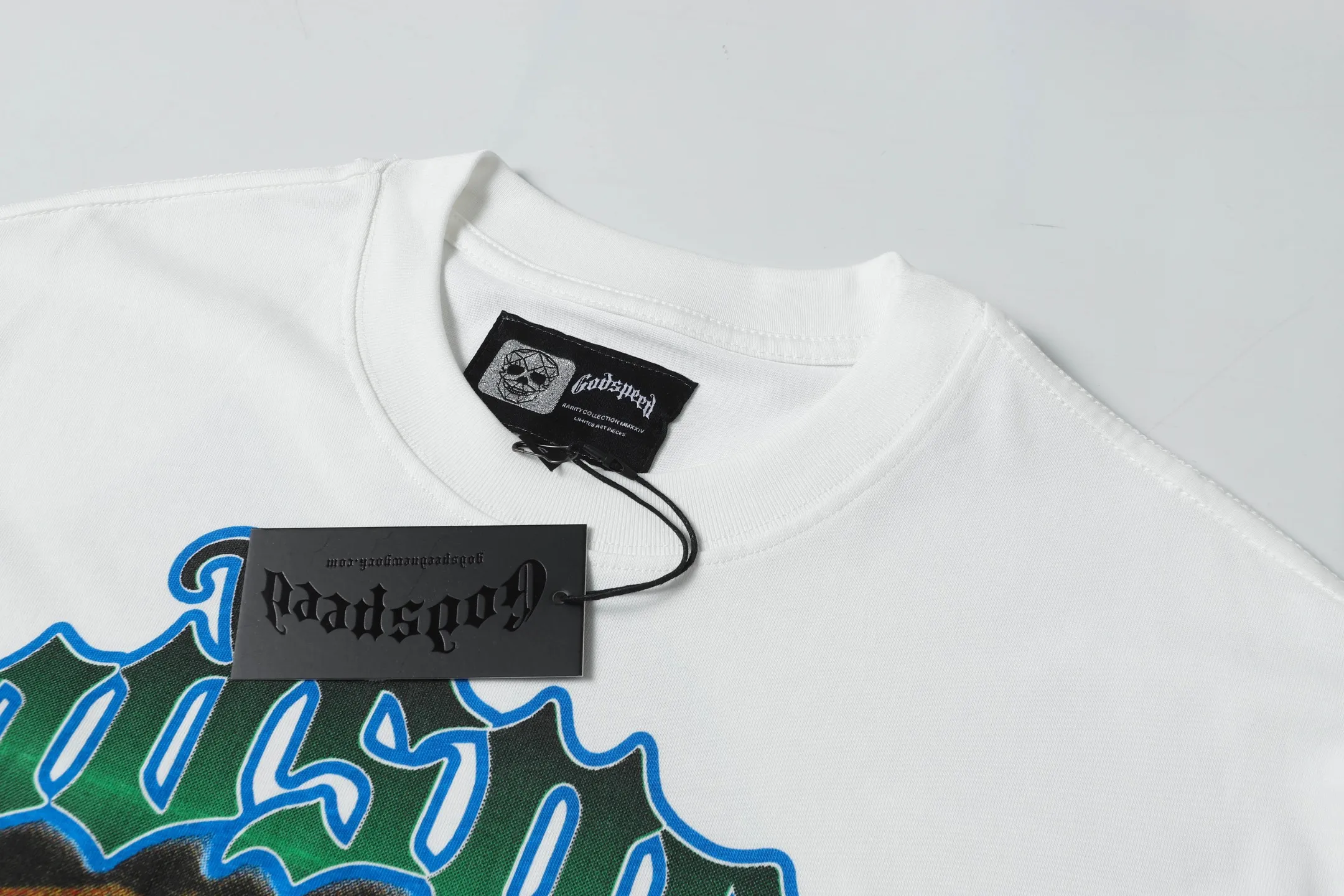 5060#White Godspeed Retro T（ ） （fabric）：32 Sizes（size）：S-M-L-XL （colour）：White