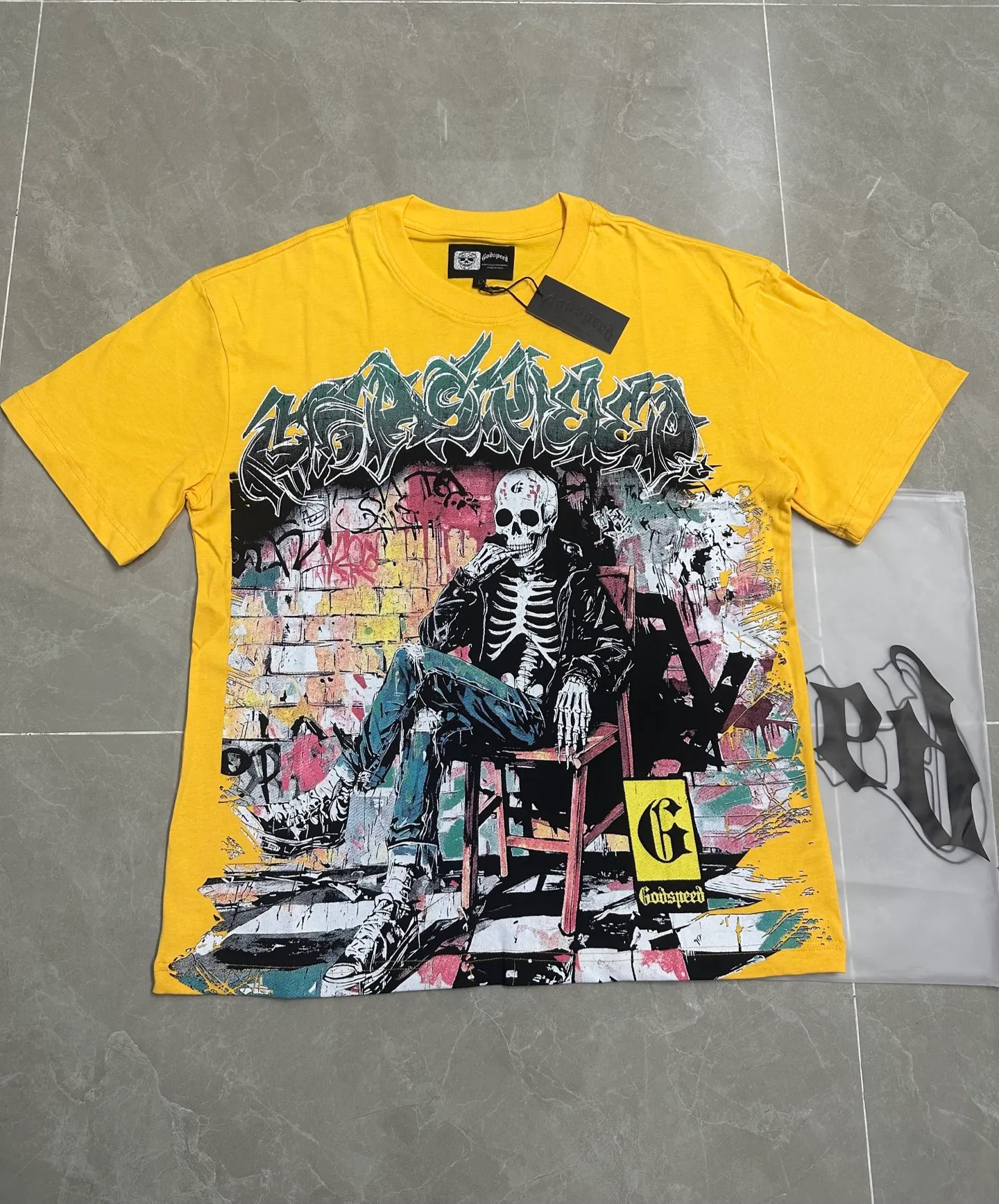 5132#Yellow I In Stock （ New Arrival） Godspeed Retro T（ ） （fabric）：32 Sizes（size）：S-M-L-XL （colour）：Yellow