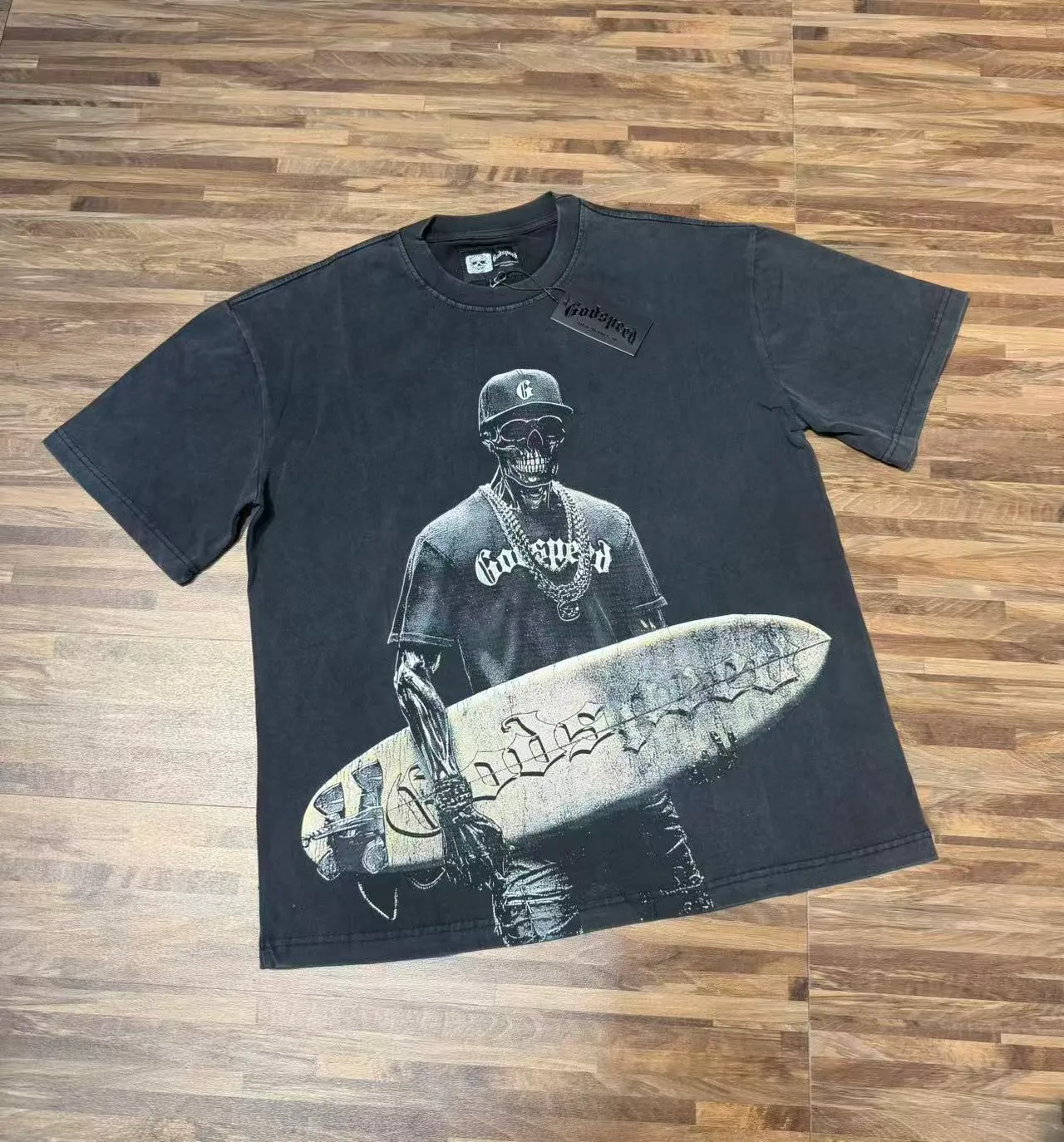 6345# Black I In Stock （new） Godspeed Retro T（ ） （fabric）：32 Sizes（size）：S-M-L-XL （colour）： Black 👉