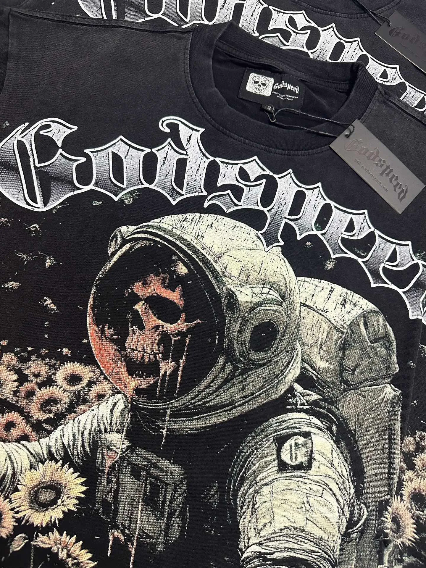 6327# Black/ ｜ In Stock （new） Godspeed Retro T（ ） （fabric）：32 Sizes（size）：S-M-L-XL （colour）： Black/