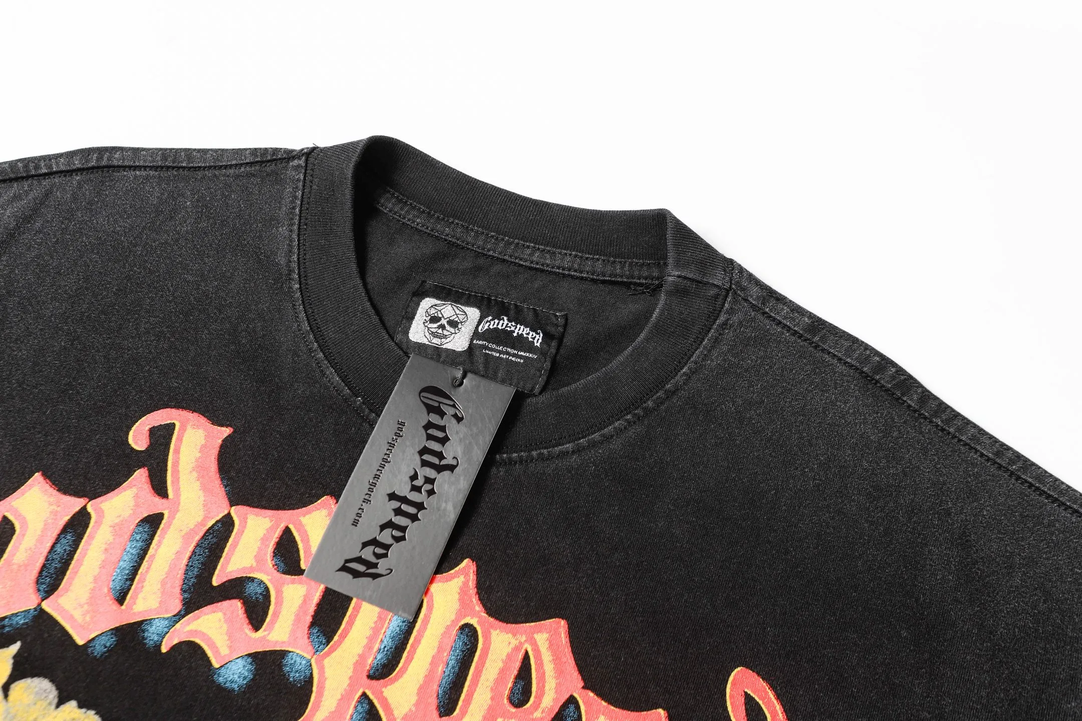 6029# Black｜ Godspeed Retro T（ ） （fabric）：32 Sizes（size）：S-M-L-XL （colour）： Black 👉 👉
