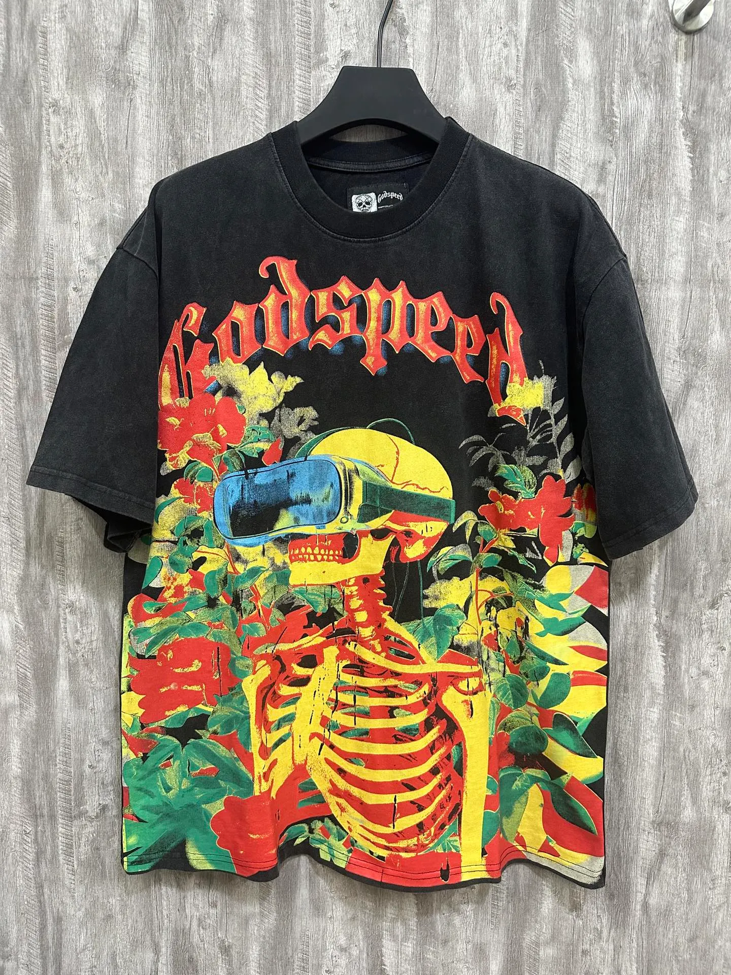 6029# Black｜ Godspeed Retro T（ ） （fabric）：32 Sizes（size）：S-M-L-XL （colour）： Black 👉 👉