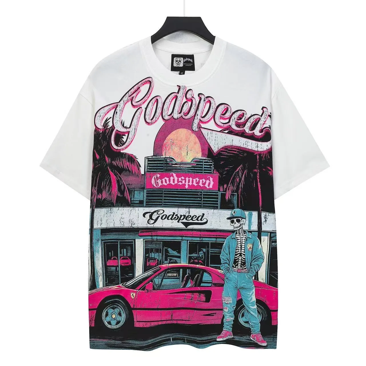 5307#White I In Stock （ ） Godspeed Retro T（ ） （fabric）：32 Sizes（size）：S-M-L-XL （colour）：White