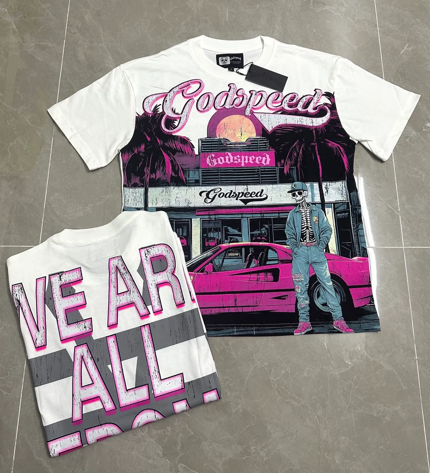 5307#White I In Stock （ ） Godspeed Retro T（ ） （fabric）：32 Sizes（size）：S-M-L-XL （colour）：White