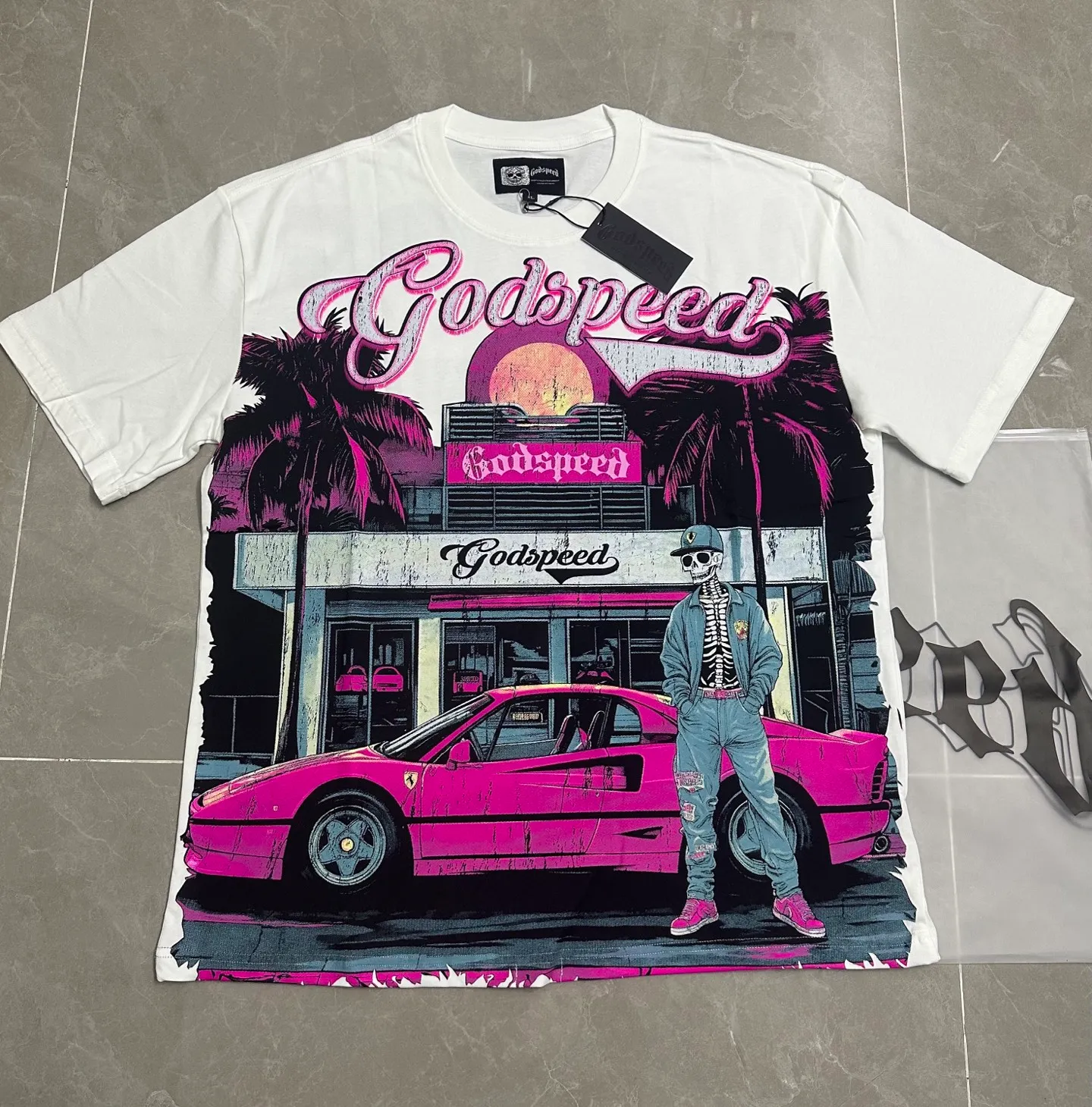 5307#White I In Stock （ ） Godspeed Retro T（ ） （fabric）：32 Sizes（size）：S-M-L-XL （colour）：White