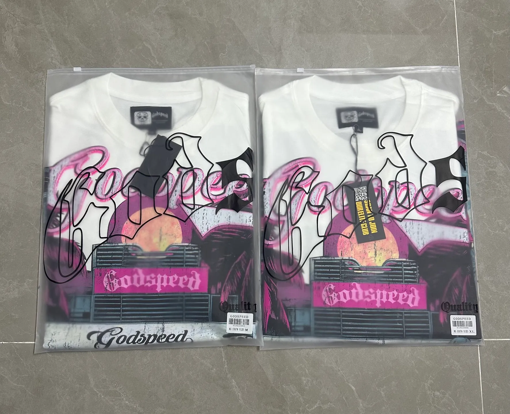 5307#White I In Stock （ ） Godspeed Retro T（ ） （fabric）：32 Sizes（size）：S-M-L-XL （colour）：White