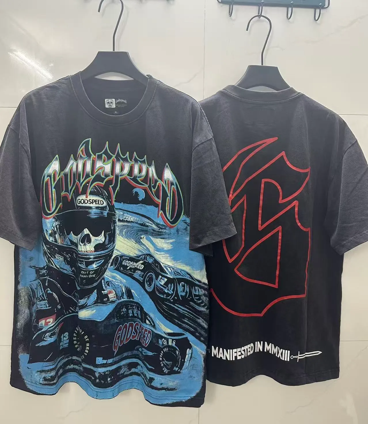 6331# Black ｜ In Stock （new） Godspeed Retro T（ ） （fabric）：32 Sizes（size）：S-M-L-XL （colour）： Black