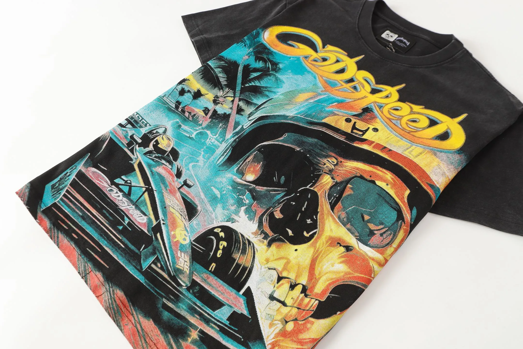6095# I . Godspeed Retro T（ ） （fabric）：32 Sizes（size）：S-M-L-XL （colour）： Black 👉 👉 👉