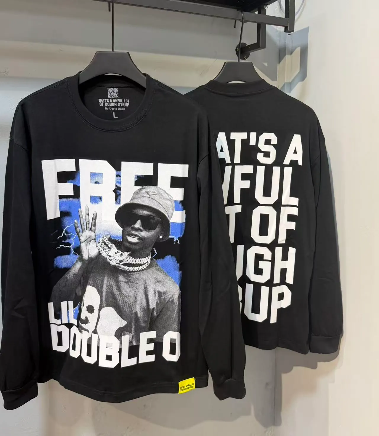 C # Black｜ THAT'S A AWFUL LOT OF COUGH SYRUP In Stock （ T Series） Same Style. （fabric): 100% Sizes（size）：S-M L X L （colour）： Black