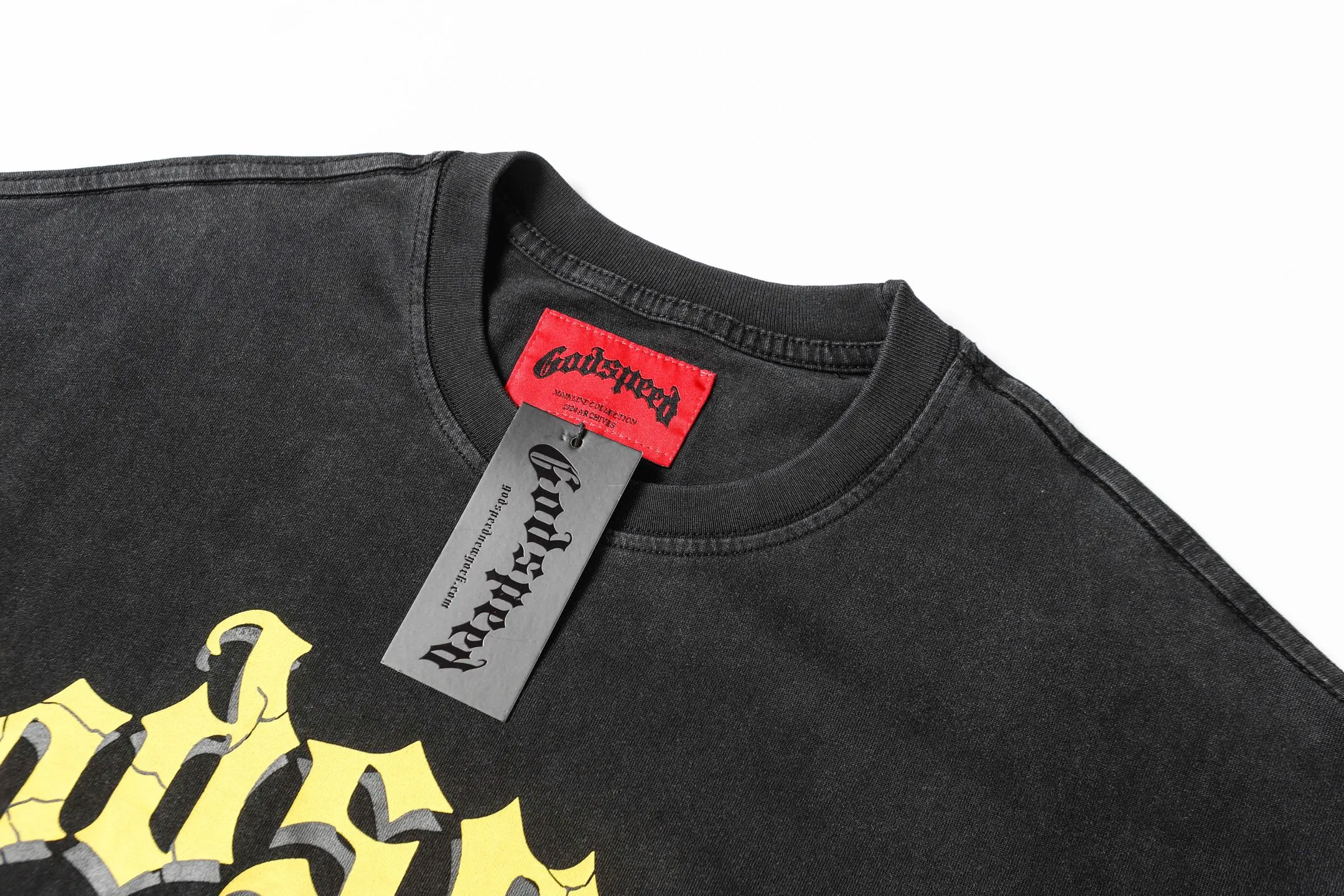 6007# Black｜ Godspeed Retro T（ ） （fabric）：32 Sizes（size）：S-M-L-XL （colour）： Black 👉 👉