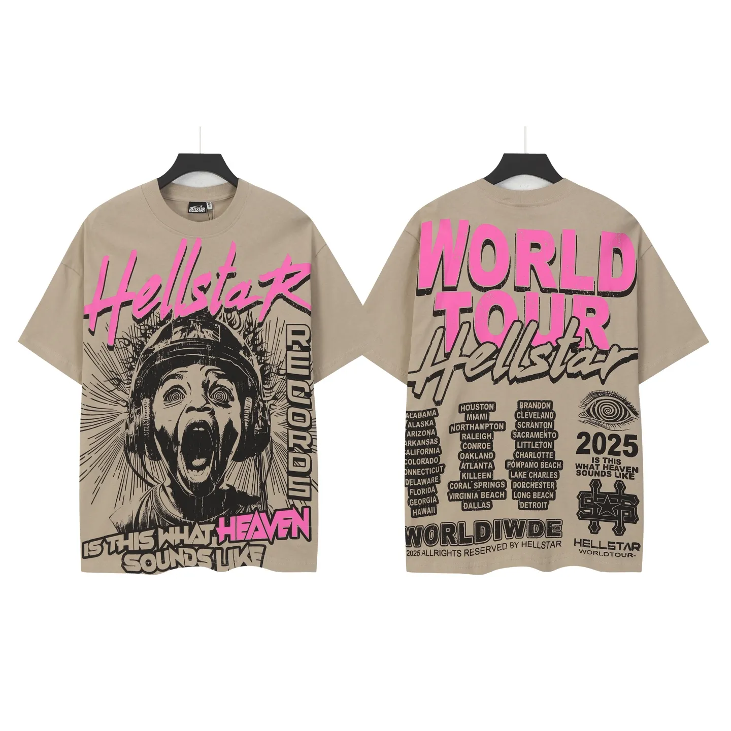# /Black ｜ In Stock Hellstar 、 T （fabric):32 Sizes（size）：S-M L X L （colour）：Khaki/Black
