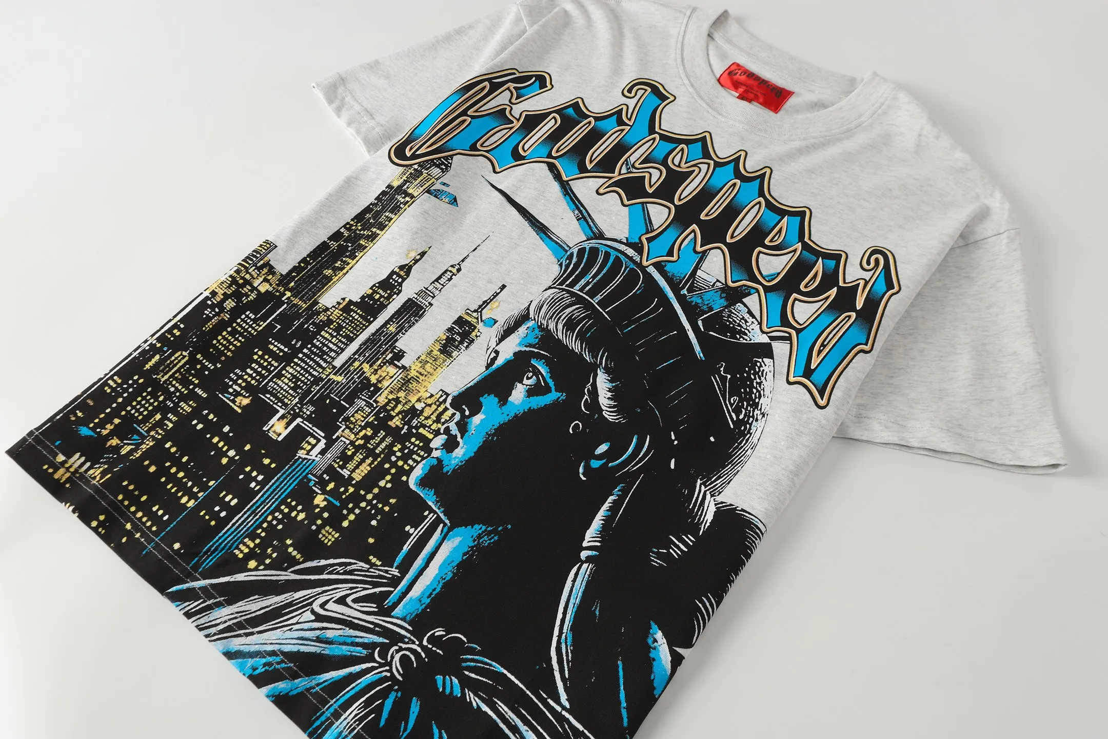 5105#Light Gray｜ Godspeed Retro T（ ） （fabric）32 Sizes（size）：S-M-L-XL （colour）：Light Gray