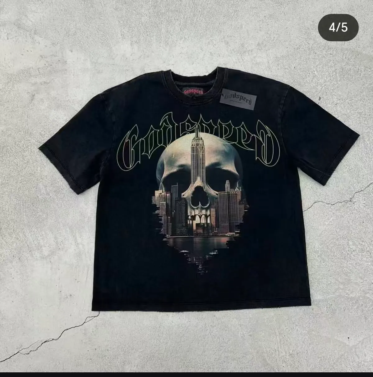 6087# I Godspeed Retro T（ ） （fabric）：32 Sizes（size）：S-M-L-XL （colour）： Black 👉 👉