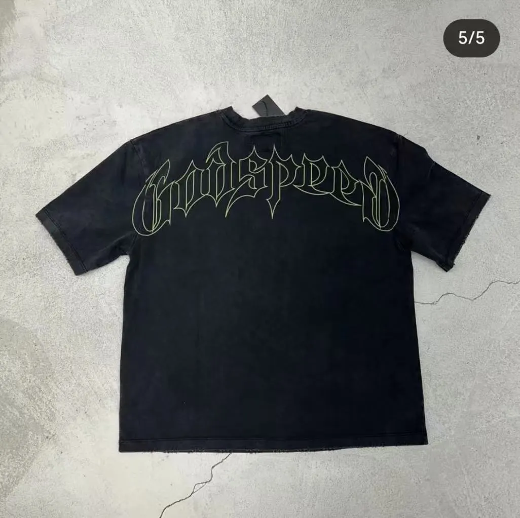 6087# I Godspeed Retro T（ ） （fabric）：32 Sizes（size）：S-M-L-XL （colour）： Black 👉 👉