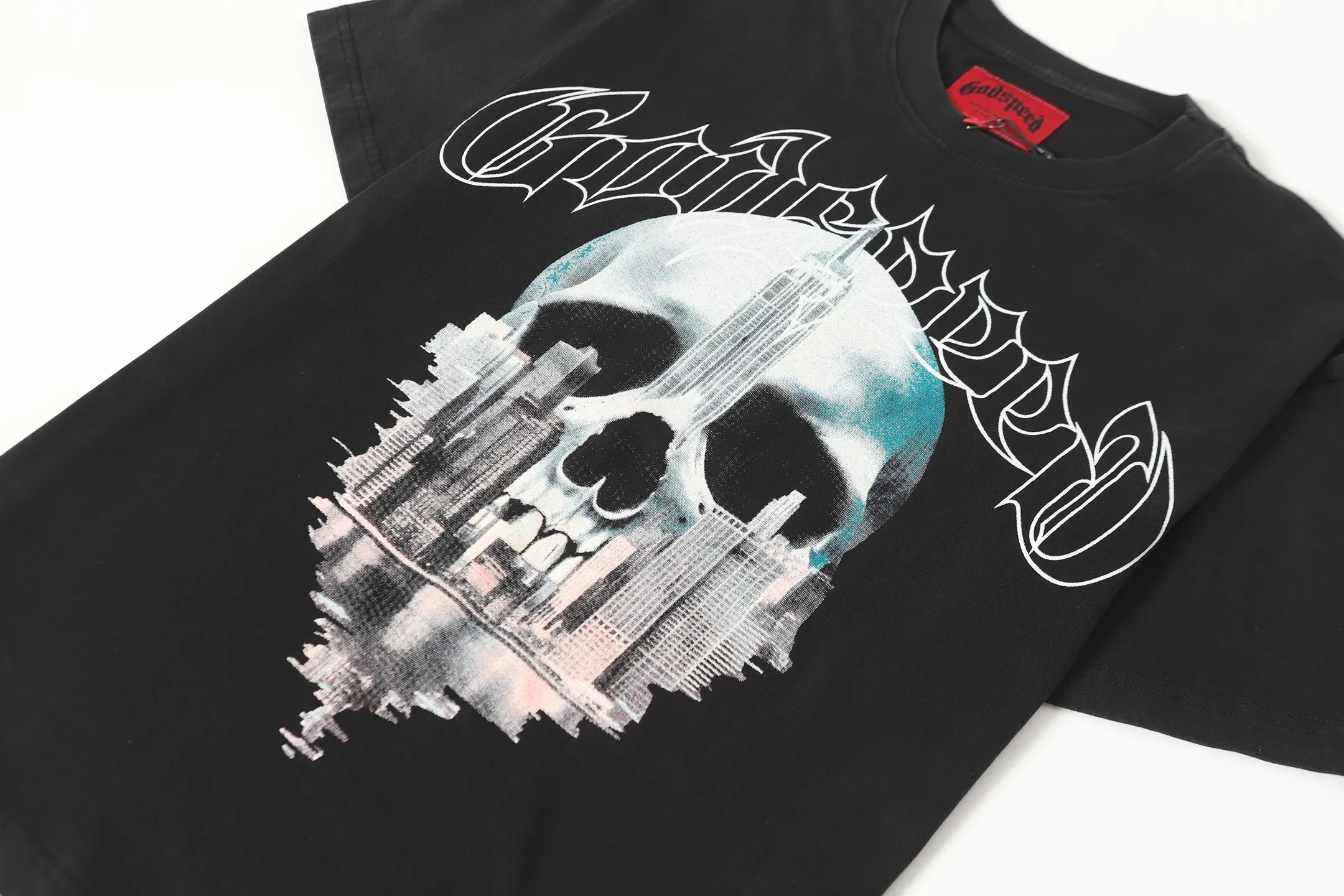 6087# I Godspeed Retro T（ ） （fabric）：32 Sizes（size）：S-M-L-XL （colour）： Black 👉 👉