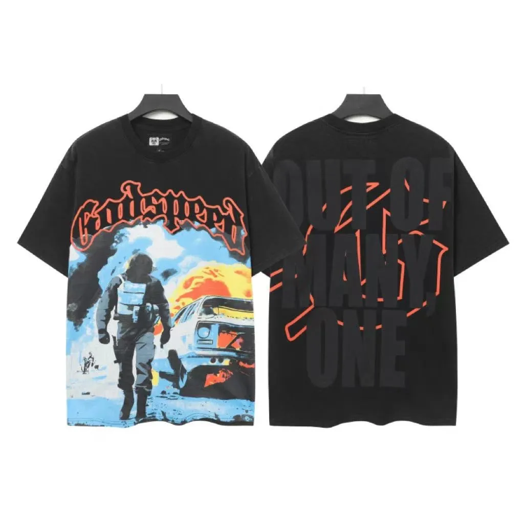 6028# Black｜ Godspeed Retro T（ ） （fabric）：32 Sizes（size）：S-M-L-XL （colour）： Black 👉