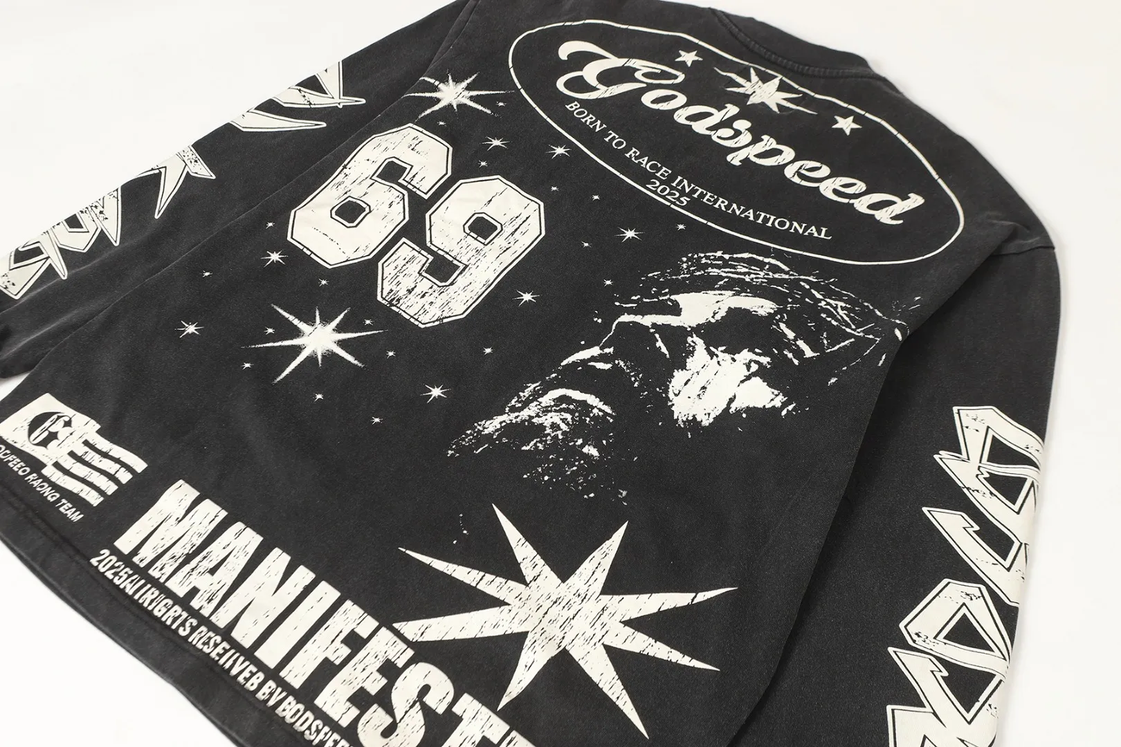 G # Black I Godspeed Retro T （ ） （fabric）： 26 Sizes（size）：S-M-L-XL （colour）： Black 👉