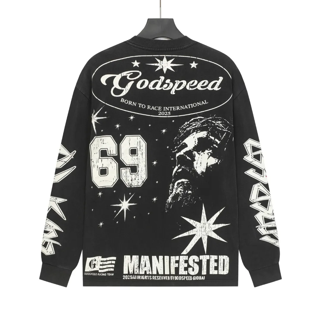 G # Black I Godspeed Retro T （ ） （fabric）： 26 Sizes（size）：S-M-L-XL （colour）： Black 👉
