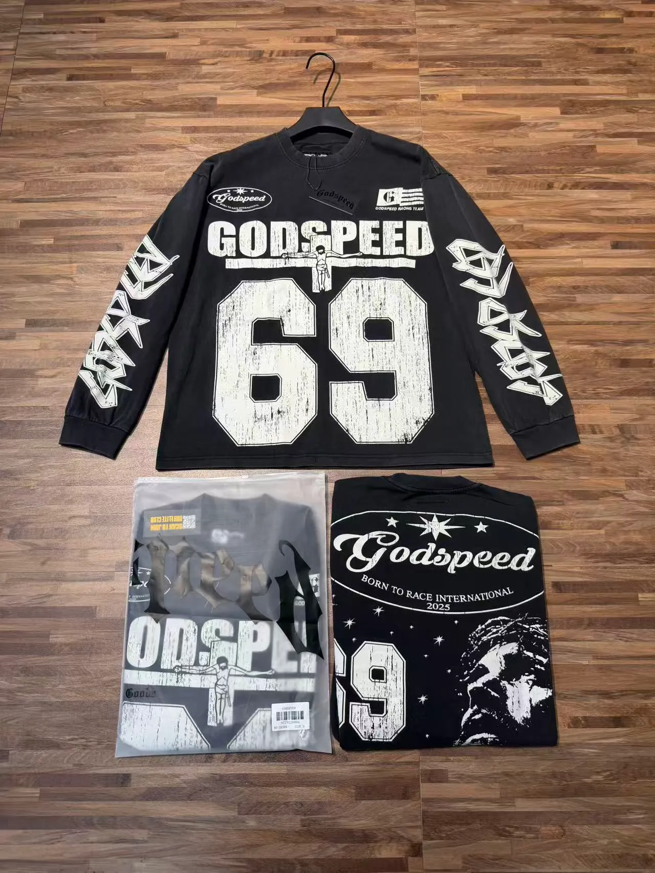 G # Black I Godspeed Retro T （ ） （fabric）： 26 Sizes（size）：S-M-L-XL （colour）： Black 👉