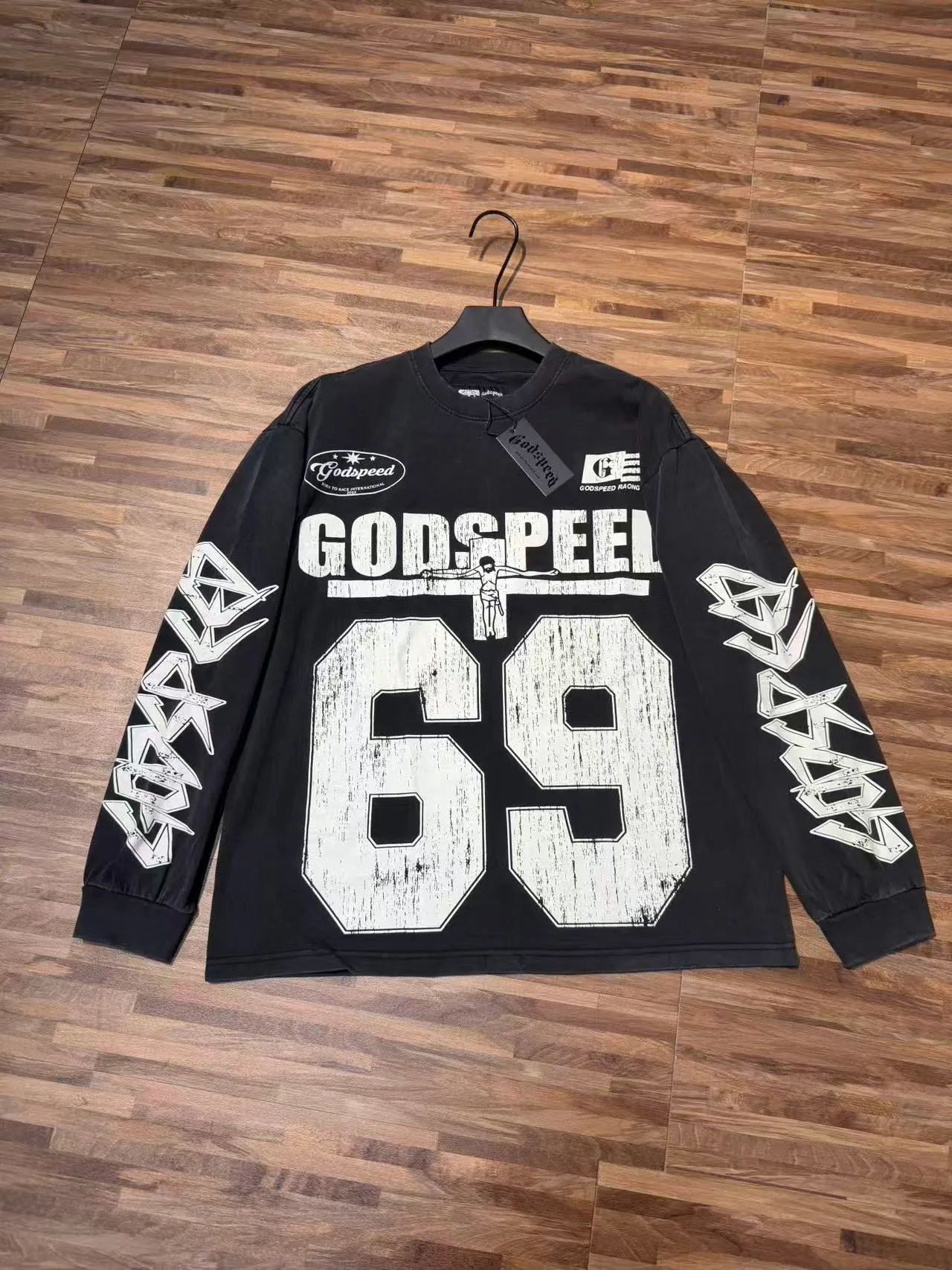 G # Black I Godspeed Retro T （ ） （fabric）： 26 Sizes（size）：S-M-L-XL （colour）： Black 👉