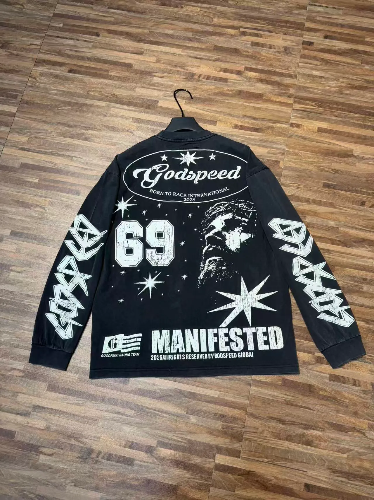 G # Black I Godspeed Retro T （ ） （fabric）： 26 Sizes（size）：S-M-L-XL （colour）： Black 👉